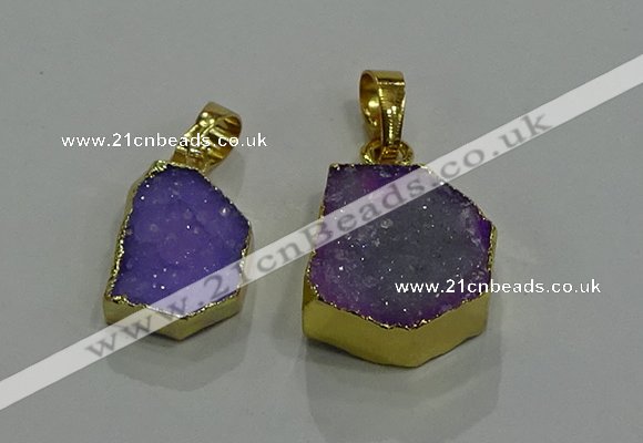 NGP3323 8*12mm - 15*20mm freeform druzy agate gemstone pendants