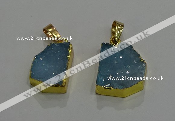 NGP3325 8*12mm - 15*20mm freeform druzy agate gemstone pendants