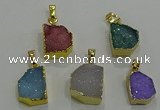 NGP3329 8*12mm - 15*20mm freeform druzy agate gemstone pendants