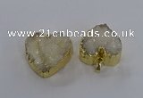 NGP3331 30*30mm - 35*35mm heart druzy agate gemstone pendants