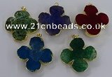 NGP3340 43*45mm - 45*47mm flower agate gemstone pendants