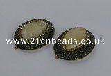 NGP3342 35*45mm oval druzy agate gemstone pendants wholesale