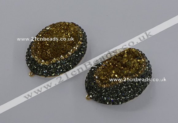 NGP3346 35*45mm oval druzy agate gemstone pendants wholesale