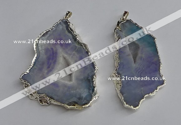 NGP3365 40*45mm - 45*60mm freeform druzy agate pendants