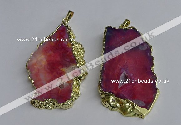 NGP3397 40*45mm - 45*60mm freeform druzy agate pendants