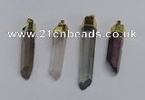 NGP3405 10*45mm - 12*55mm sticks plated quartz pendants wholesale