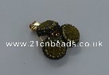 NGP3413 14mm - 16mm coin druzy agate gemstone pendants