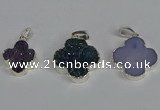 NGP3450 15*15mm - 20*20mm flower druzy agate gemstone pendants