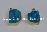 NGP3468 20*30mm - 25*35mm freeform druzy agate pendants wholesale