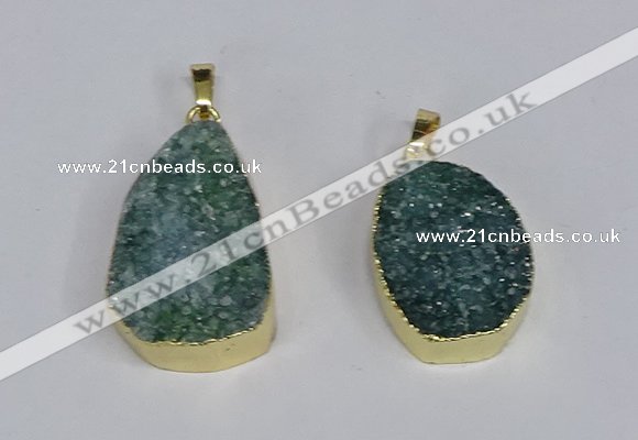 NGP3479 18*25mm - 20*30mm freeform druzy agate gemstone pendants