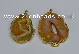 NGP3483 40*50mm - 50*65mm freeform druzy agate gemstone pendants