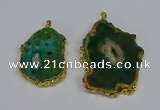 NGP3487 40*50mm - 50*65mm freeform druzy agate gemstone pendants