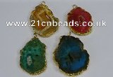 NGP3489 40*50mm - 50*65mm freeform druzy agate gemstone pendants