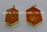 NGP3494 25*40mm - 30*45mm hexagon druzy agate pendants