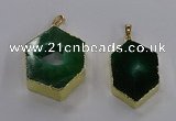 NGP3498 25*40mm - 30*45mm hexagon druzy agate pendants