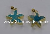 NGP3513 24*25mm starfish fossil coral pendants wholesale