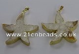 NGP3520 48*50mm starfish fossil coral pendants wholesale