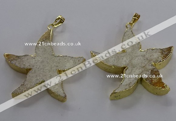NGP3520 48*50mm starfish fossil coral pendants wholesale