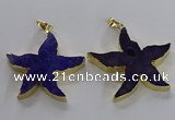 NGP3522 48*50mm starfish fossil coral pendants wholesale