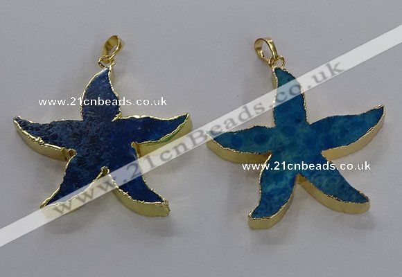 NGP3524 48*50mm starfish fossil coral pendants wholesale