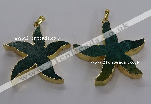 NGP3525 48*50mm starfish fossil coral pendants wholesale