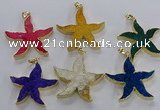 NGP3528 48*50mm starfish fossil coral pendants wholesale