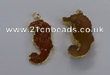 NGP3531 22*58mm - 25*55mm seahorse agate gemstone pendants