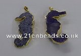NGP3532 22*58mm - 25*55mm seahorse agate gemstone pendants