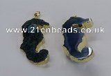 NGP3534 22*58mm - 25*55mm seahorse agate gemstone pendants