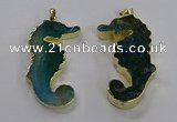 NGP3544 22*58mm - 25*55mm seahorse agate pendants wholesale