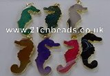 NGP3548 22*58mm - 25*55mm seahorse agate pendants wholesale