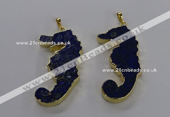 NGP3560 22*58mm - 25*55mm seahorse lapis lazuli pendants