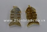 NGP3563 25*50mm - 28*55mm fishbone agate gemstone pendants