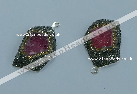 NGP3583 20*30mm - 22*32mm freeform druzy agate pendants