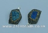 NGP3584 20*30mm - 22*32mm freeform druzy agate pendants