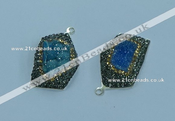 NGP3584 20*30mm - 22*32mm freeform druzy agate pendants