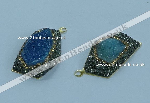 NGP3594 20*30mm - 22*32mm freeform druzy agate pendants