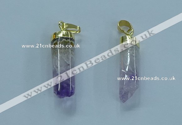 NGP3600 8*30mm - 10*35mm sticks druzy amethyst pendants