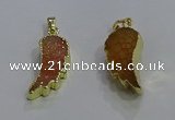 NGP3604 15*30mm - 18*40mm wing-shaped druzy agate pendants