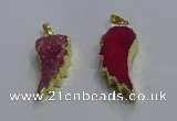 NGP3606 15*30mm - 18*40mm wing-shaped druzy agate pendants