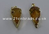 NGP3613 15*30mm - 20*40mm arrowhead druzy agate pendants