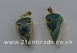 NGP3617 15*30mm - 20*40mm arrowhead druzy agate pendants