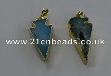 NGP3626 15*30mm - 20*40mm arrowhead druzy agate pendants