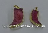 NGP3633 15*30mm - 18*45mm oxhorn druzy agate pendants