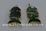 NGP3647 25*50mm - 28*55mm fishbone agate gemstone pendants