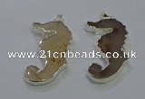 NGP3653 22*58mm - 25*55mm seahorse agate gemstone pendants