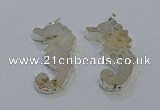 NGP3662 22*58mm - 25*55mm seahorse fossil coral pendants