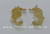 NGP3663 22*58mm - 25*55mm seahorse fossil coral pendants