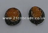 NGP3674 35*45mm oval plated druzy agate pendants wholesale