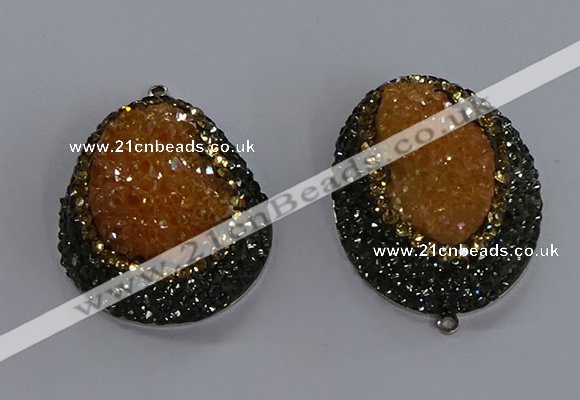 NGP3676 35*45mm freeform plated druzy agate pendants wholesale